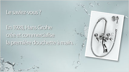 En 1928, HansGrohe crée et commercialise la première douchette à main 