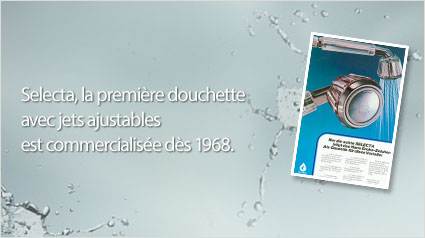 Selecta, la première douchette avec jets ajustables est commercilaisée dès 1968