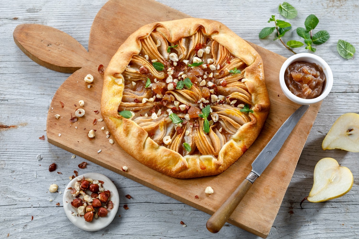 Tarte poire marron
