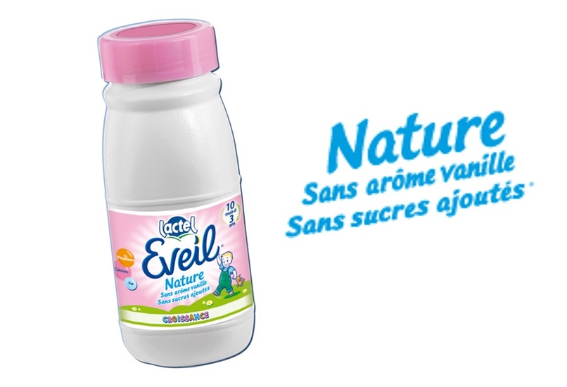 Et pour donner de bonnes habitudes alimentaires à nos bébés, Eveil® Nature est sans arôme vanille, sans sucres ajoutés*. 