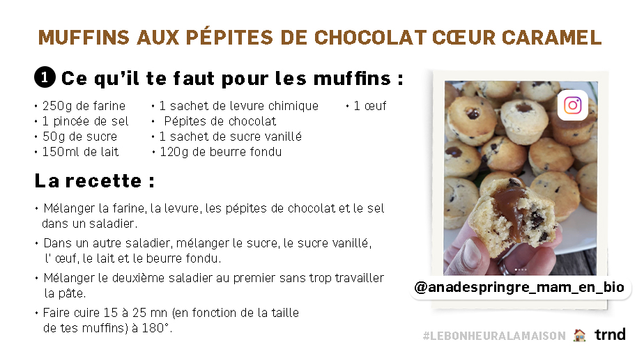 Muffins aux pépites de chocolats et caramel 