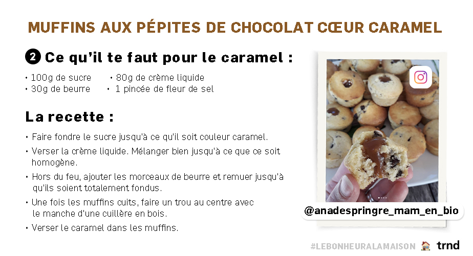 Muffins aux pépites de chocolats et caramel 