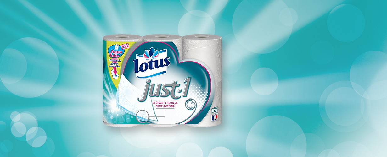 Le papier toilette Lotus Just-1 à prononcer à l’anglais « Just One », si épais qu’une seule feuille peut suffire.