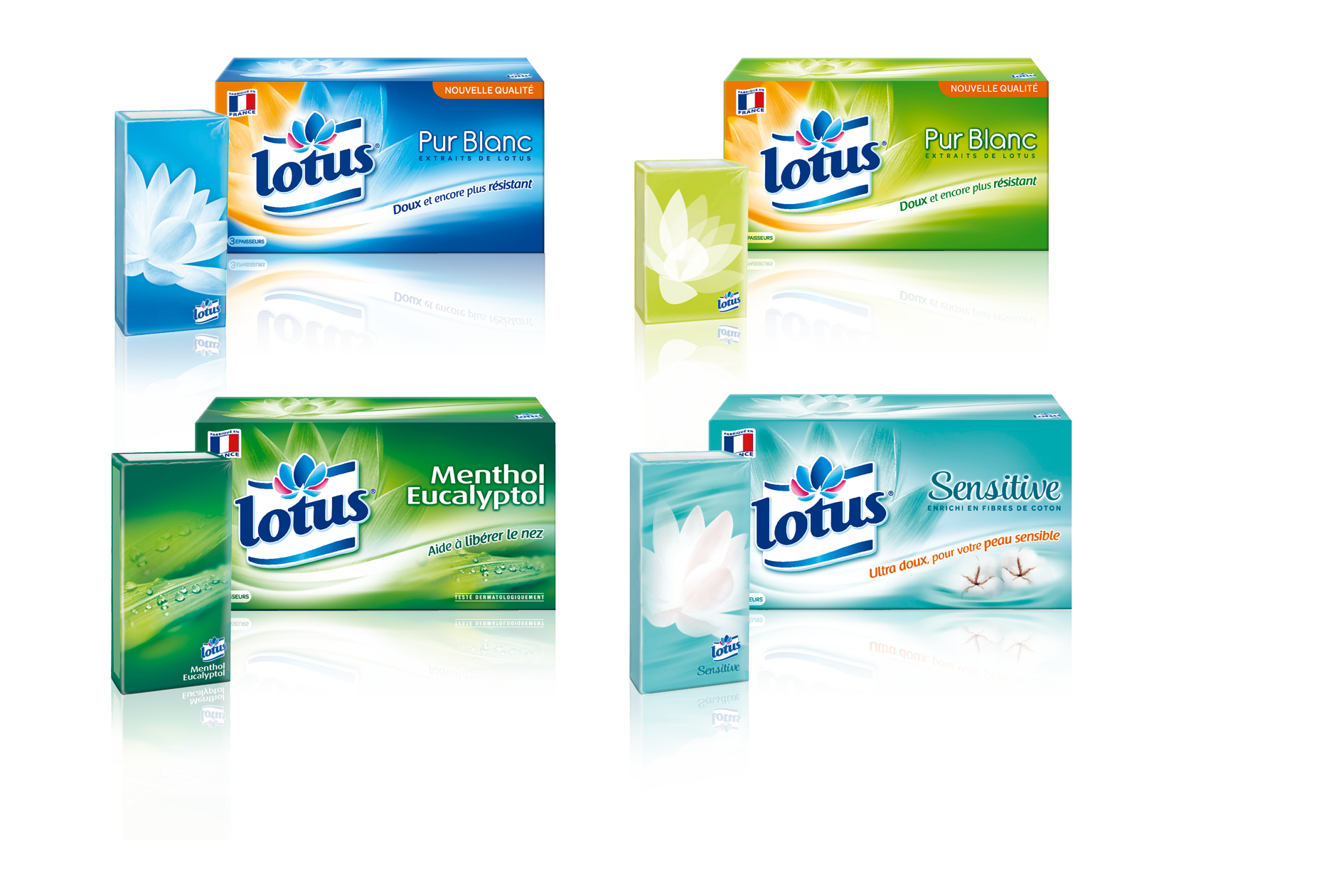 99% des participants sont convaincus que **les mouchoirs Lotus nous accompagnent dans tous les moments de notre vie**.