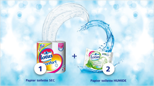 … le complément idéal au papier toilette sec, pour nous apporter fraîcheur et propreté.