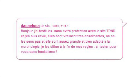 L'avis de trnder danaeluna sur Nana.fr à propos des protège-lingeries Nana Extra Protection Large