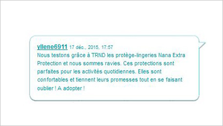 L'avis de trnder ylene6911 sur Nana.fr à propos des protège-lingeries Nana Extra Protection Large