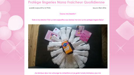 Déposons notre avis en ligne sur Nana Fraîcheur Quotidienne 