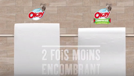 Okay Compressé est 2x moins encombrant*...