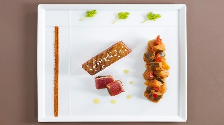 La Ratatouille provençale et son mi-cuit de thon.