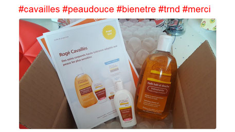 Avis de trnder Celine1489 sur l'huile douche Rogé Cavaillès sur Twitter