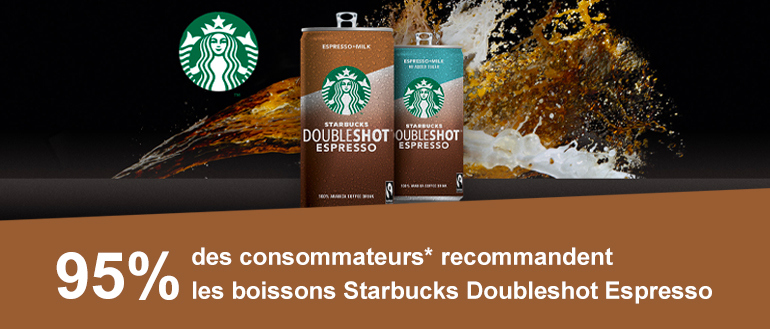 95% des consommateurs recommandent les boissons Starbucks Doubleshot Espresso
