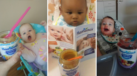...megkóstoltathatta kisbabájával a Hamánek Happy Fruit finomságokat, titkon bízva abban, hogy marad egy csepp az üveg alján saját fogyasztásra.