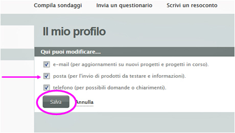 ...spunta la casella corrispondente e clicca su "Salva"...