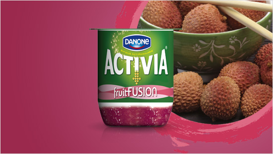 …la seconda è Activia fruitFusion gusto Lampone – Litchi,  in cui la delicatezza del lampone viene esaltata dal  litchi, che aggiunge un tocco zuccherino alla combinazione di frutti…