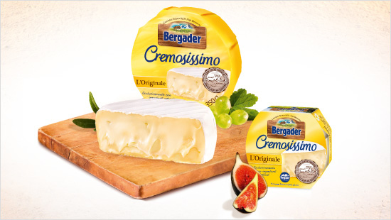 Bergader Cremosissimo è prodotto solo con ingredienti naturali ed è disponibile nelle varianti L'Originale, Benessere e Peperoncino…