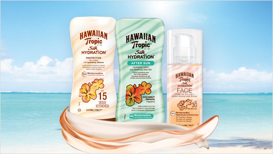 … Hawaiian Tropic ha dedicato Silk Hydration, la prima linea solare con nastri di seta idratanti…