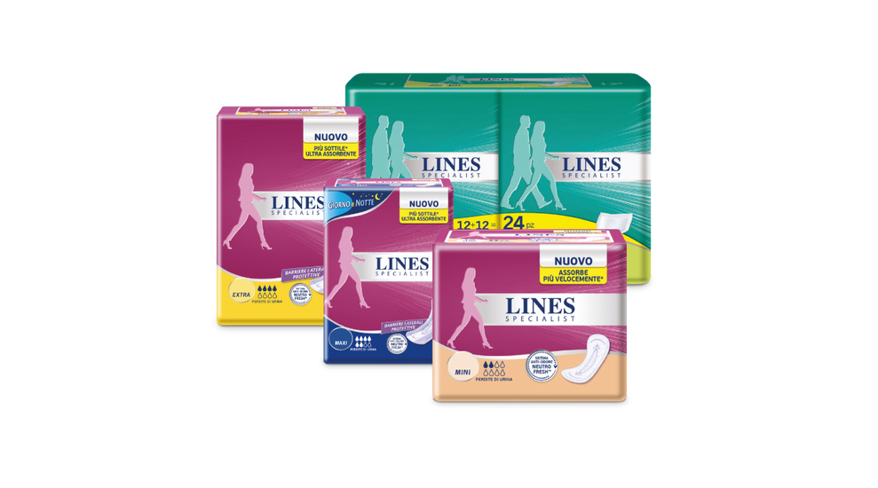 Gli assorbenti LINES Specialist sono perfetti per farci sentire libere e sicure in ogni momento.