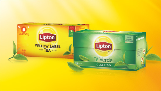 … come Lipton Yellow Label Tea, che ci accompagna quando abbiamo bisogno di svegliarci e darci la carica e Lipton Tè Verde Classico, che ci permette di rigenerarci…