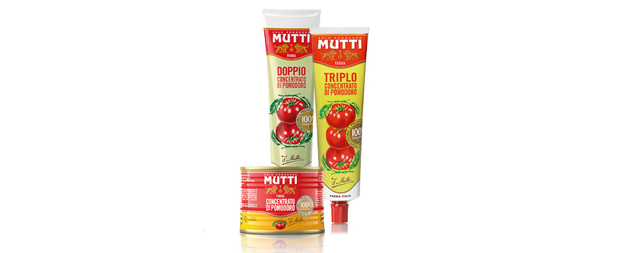 …il Concentrato di pomodoro Mutti conserva tutte le sostanze benefi che del pomodoro, oltre al suo colore rosso brillante, un profumo fresco e un sapore intenso e stuzzicante!