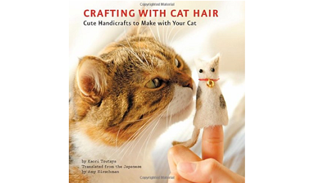 Zo gek op je kat dat je zelfs alle kattenharen van je bank wilt bewaren? Ga ermee knutselen! Bron:  https://www.amazon.com/Crafting-Cat-Hair-Cute-Handicrafts/dp/1594745250