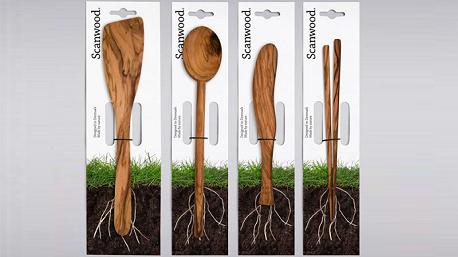 Met deze verpakking legt Scanwood de nadruk op waar hun bestek eigenlijk vandaan komt.