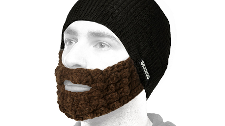 Baarden houden onze gezichten warm. Mensen die niet zoveel haargroei op hun kin hebben, kunnen deze muts-met-baard kopen!