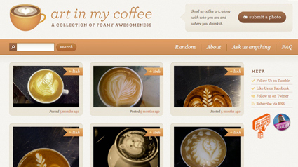 Beautiful monday: art in my coffee (site)