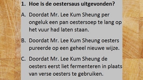 Een vraag over oestersaus ...