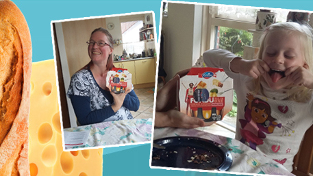 trnd-partner Maureen1965 zette haar nichtjes op de foto: ze zijn beide verzot op kaas.