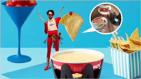 … bestaat uit kaasfondue, een pan, een warmhouder en een waxinelichtje om de fondue…