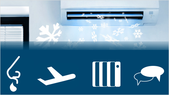 …zoals droge lucht, verkoudheid of overbelasting uitdrogen waardoor het slijmvlies…