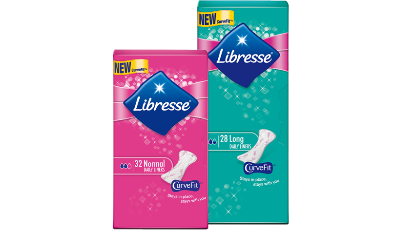 91% is overtuigd: "Libresse inlegkruisjes met CurveFit volgen de lijnen van je lichaam en verschuiven niet, wat je ook doet."