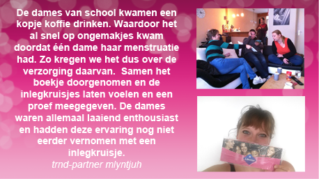 trnd-partner Mlyntjuh nodigt de dames van school thuis uit, net zoals Pokey! Fren700 stuurde een echte Libresse selfie! ;-) 