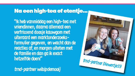 Wanneer deel jij Mentos Gum en de marktonderzoeksformulieren uit? 