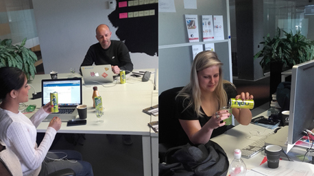 De eerste smaaktest op kantoor bij trnd-partner Marjonline 