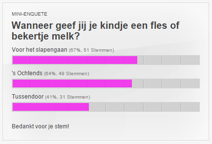 Wanneer geef jij je kindje een fles of bekertje melk?