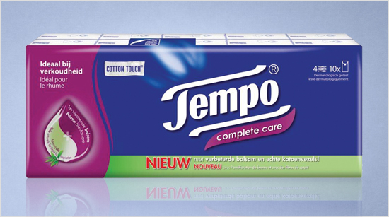 De vernieuwde Tempo Complete Care zakdoekjes bevatten een verbeterde balsem en echte katoenvezels. Door de speciale combinatie…