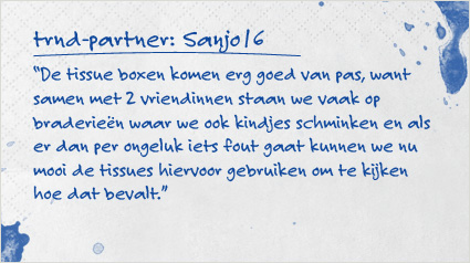 Tempo moment, schminken, handig, zakdoekje