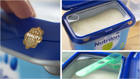 ... op drie gebieden: zo zorgen de beschermzegel, het extra lange maatschepje met vaste opbergplek én de unieke brede opening voor optimale hygiëne. Ook is de nieuwe verpakking...