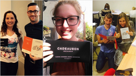 trnd-partners Jamai, Leonie95 en Grasmat zijn klaar om hun bon in te wisselen.