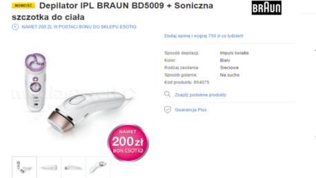 <b>Krok 1</b>: Wejdź na <a href="http://www.mediaexpert.pl/depilatory/depilator-ipl-braun-bd5009-soniczna-szczotka-do-ciala,id-657398#tab_opinion"><b><u>stronę urządzenia Braun Silk-expert IPL 5009 na mediaexpert.pl</u></b></a>