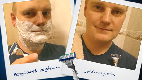 Testy golenia przy użyciu Gillete Mach3 Turbo oraz jednorazówki Blue II. 
