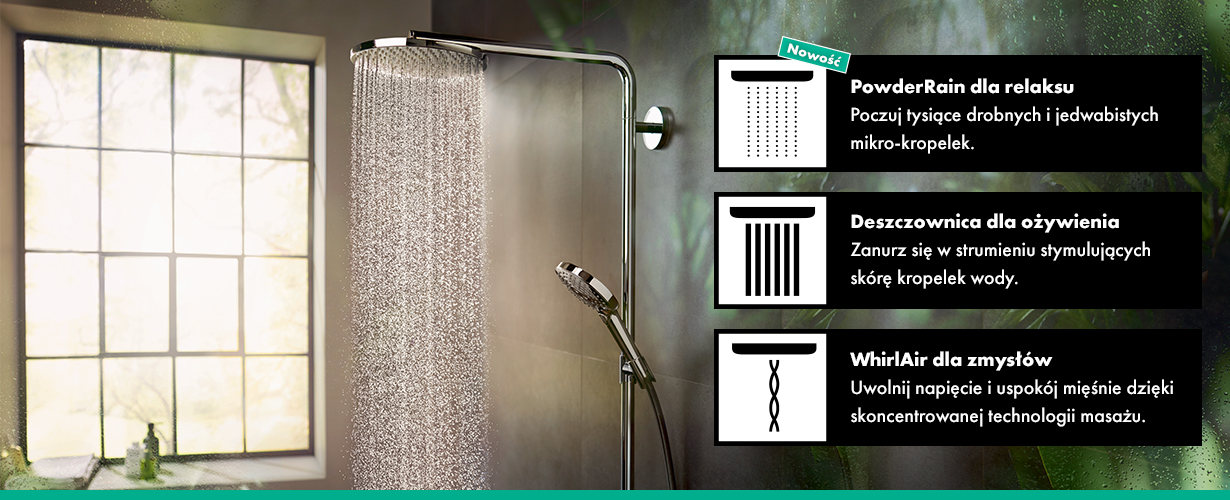 ... a jeden prysznic oferuje aż trzy wyjątkowe doznania zmysłowe!