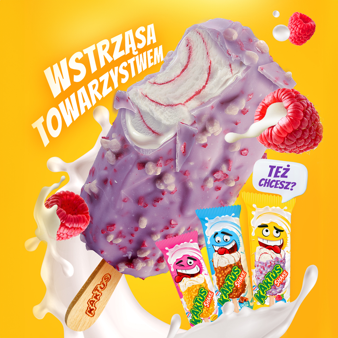 KAKTUS SHAKE śmietanka z sosem malinowym