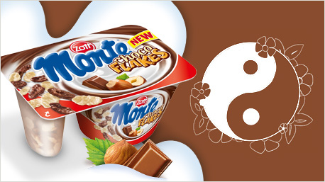 Monte Choco Flakes zapewnia równowagę między żywiołami... białej, i ciemnej czekolady!