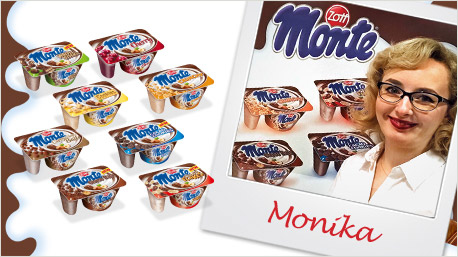 Monika opiekuje się produktami Monte w firmie Zott