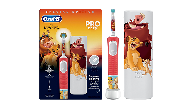 Zadbaj jak najlepiej o codzienną higienę jamy ustnej swojego dziecka ze szczoteczką Oral-B Pro Kids z serii Król Lew ??