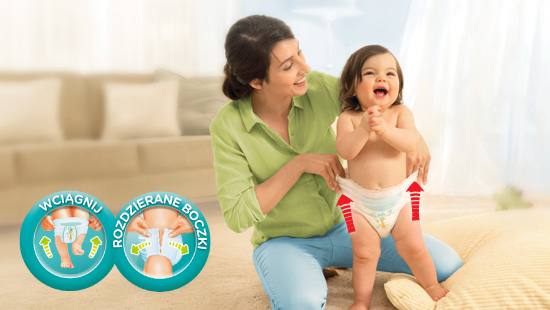 Pieluchomajtki Pampers można łatwo zmienić i ...  
