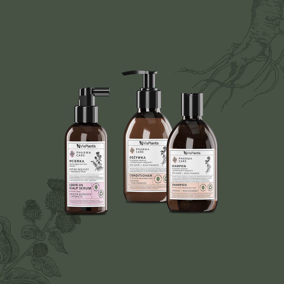 Zestaw do włosów cienkich i pozbawionych objętości z żeń szeniem